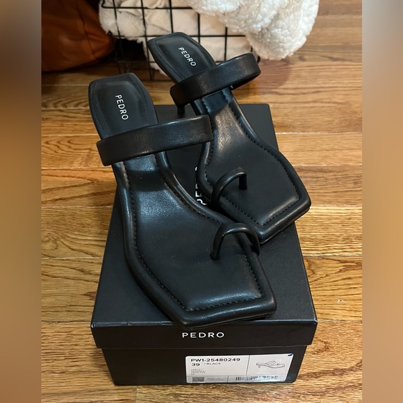 Pedro Strappy Toe Loop Heel Sandals - Picture 2 of 5